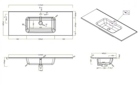 Раковина BelBagno 120 BB1200ETL Белая 