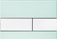 Кнопка смыва TECE Square 9240803 зеленое стекло, кнопка белая