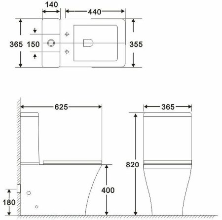 Унитаз компакт BelBagno Marmi BB052CPR без бачка и сиденья 