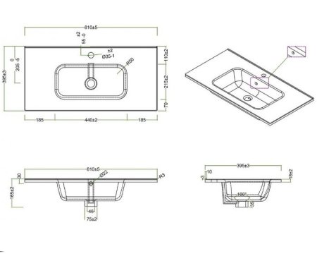 Раковина BelBagno BB800/390ETL Белая 
