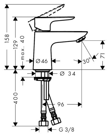 Смеситель Hansgrohe Talis E 71702000 для раковины 