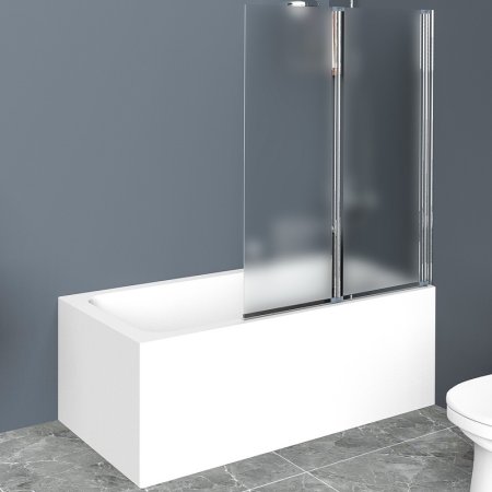 Шторка на ванну BelBagno UNO-V-2-90/150-P-Cr-R профиль Хром стекло рифленое 