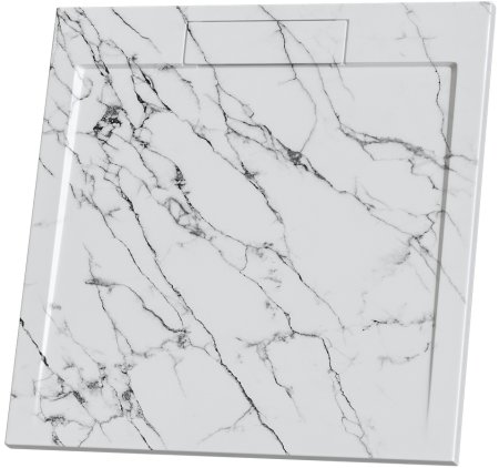 Душевой поддон квадратный RGW STL MW Белый мрамор  800x800 
