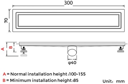 Душевой лоток Gappo G83007-4 с решеткой под плитку 