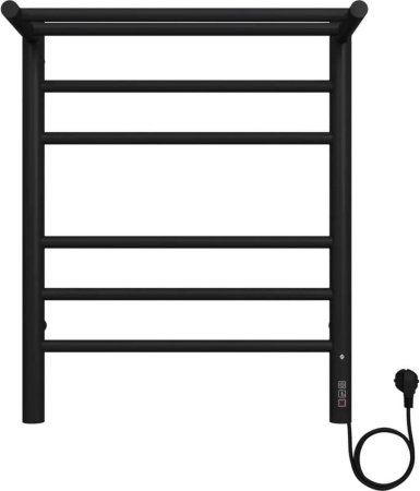 Полотенцесушитель электрический с полкой Terminus Аврора П6 450х60 КС, черный муар 