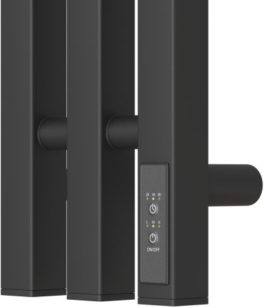 Полотенцесушитель электрический APEXTERMO Sirius SR10112BM 1100x120 с крючками, черный матовый 