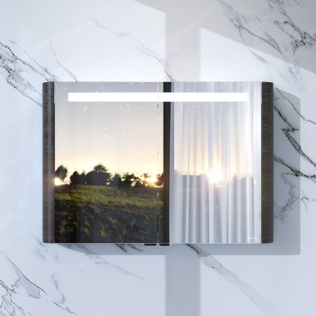 Зеркальный шкаф AM.PM Sensation 100 M30MCX1001TF с подсветкой Табачный дуб 