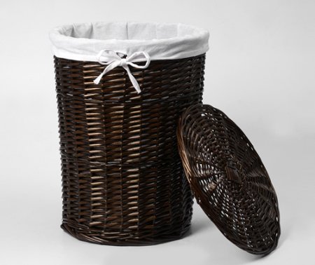 Корзина для белья WasserKRAFT Elbe WB-740-L темно-коричневая, большая 