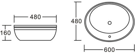 Раковина-чаша CeramaLux Lux Classic 60 2150 Белая 