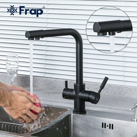 Смеситель для кухни Frap F4352-6 Черный матовый 
