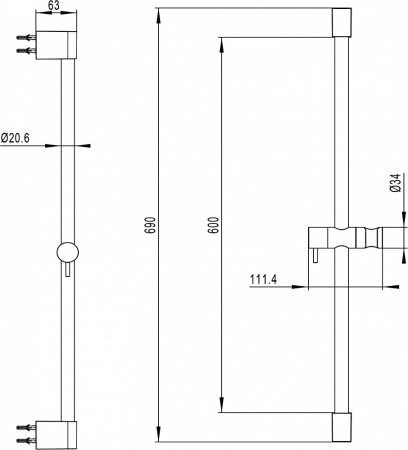 Душевая штанга Villeroy & Boch Embrace TVS1086001161 