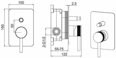 Смеситель для душа Allen Brau Priority 5.31011-31 Черный матовый 
