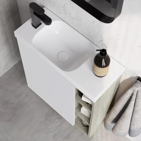 Корпус тумбы под раковину Aqwella Alba 60 L ALB0106LLS подвесной Камень натуральный 