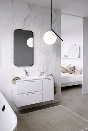 Тумба под раковину Aqwella Accent 90 L ACC0109LW подвесная Белая 