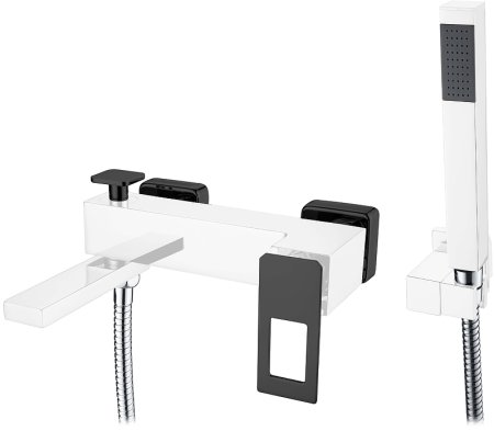 Смеситель для ванны Boheme Q 143-CRB Хром Черный 