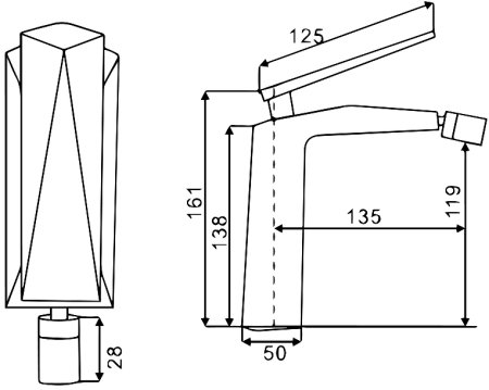 Смеситель для биде Boheme Venturo 376-SGM Антрацит глянец 