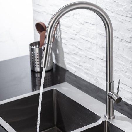 Смеситель для кухни Allen Brau Sprungfeder 5.60002-SS Брашированная сталь 