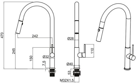 Смеситель для кухни Allen Brau Sprungfeder 5.60002-SS Брашированная сталь 
