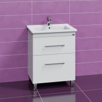 Тумба Санта Вегас 65 напольная 2 ящика с умывальником Оскар 65