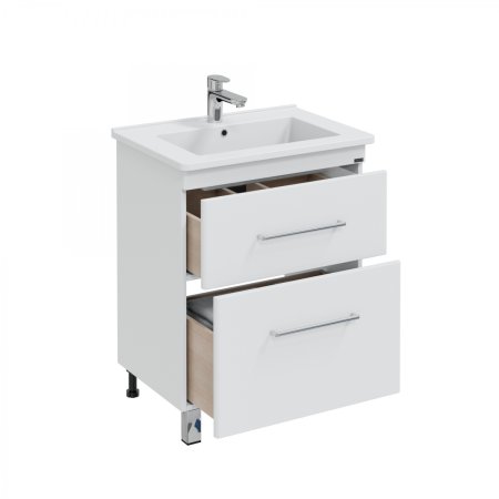 Тумба Санта Вегас 65 напольная 2 ящика с умывальником Оскар 65 