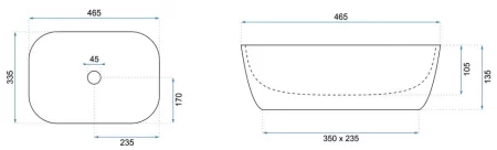Раковина 46,5х33,5 см Rea Belinda REA-U6332 