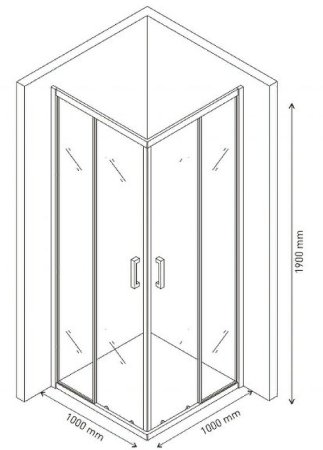 Душевой уголок Berges Solo S 100х100 061121 профиль Хром сильвер стекло прозрачное 