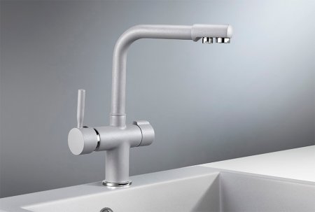 Смеситель Granula GR-2088 для кухонной мойки, алюминиум 