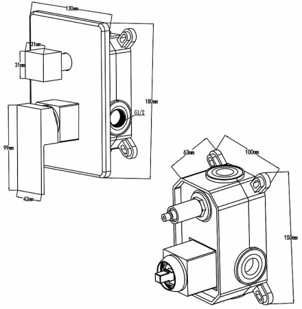 Душевая система Swedbe Platta 5539 Хром 