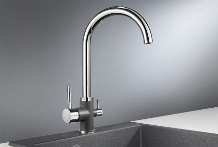 Смеситель Granula GR-3168 для кухонной мойки, графит 