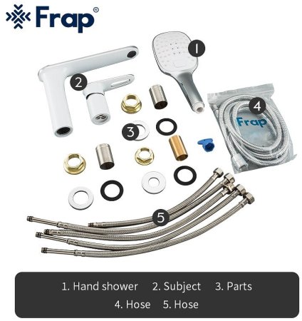 Смеситель на борт ванны Frap H49 F1149 Белый Хром 