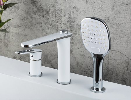 Смеситель на борт ванны Frap H49 F1149 Белый Хром 