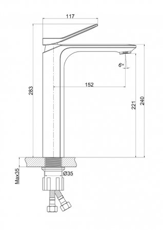 Смеситель для раковины Cersanit Odra 63054 Хром 