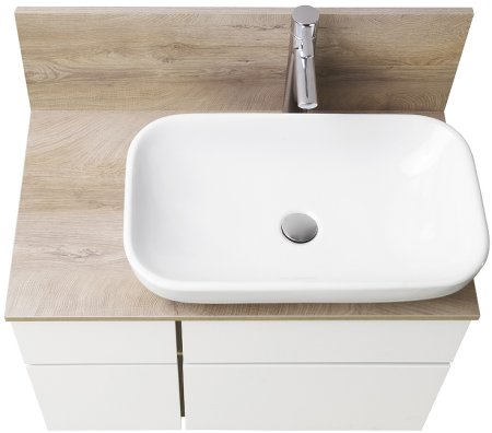 Тумба под раковину Aquaton Мишель 80 1A244501MIX40 подвесная Дуб эндгрейн Белая 