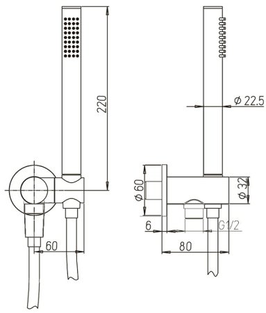 Душевой гарнитур Paini 53PZ440TTAS Черный матовый 