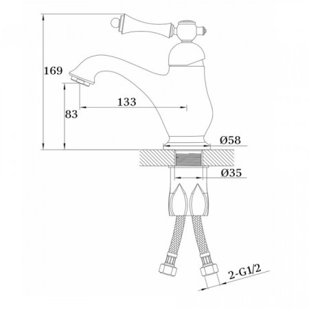 Набор для ванны 2 в 1 GANZER SUSANNE GZ77067D Бронза 