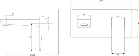 Смеситель Omnires Parma PM7415GR С ВНУТРЕННЕЙ ЧАСТЬЮ, для раковины, графит 