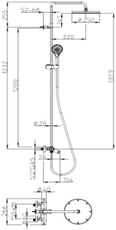 Душевая система Bossini Elios L10402.1.030 с термостатом Хром 