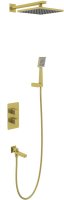 Душевой комплект Timo Petruma SX-5049/17SM 3-х режимная, с термостатом, золото матовое