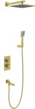 Душевой комплект Timo Petruma SX-5049/17SM 3-х режимная, с термостатом, золото матовое 