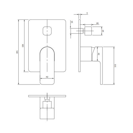 Смеситель для душа встраиваемый Omnires Baretti BA7835CR хром 