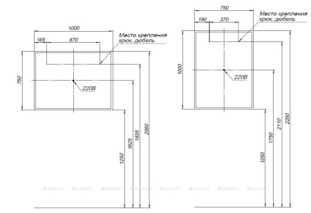 Зеркало Aquanet Оптима 100 белый матовый 