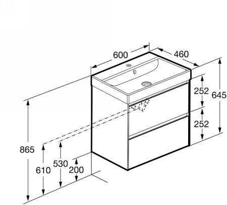 Тумба под раковину Roca Ona 60 A857613509 подвесная Белая матовая 