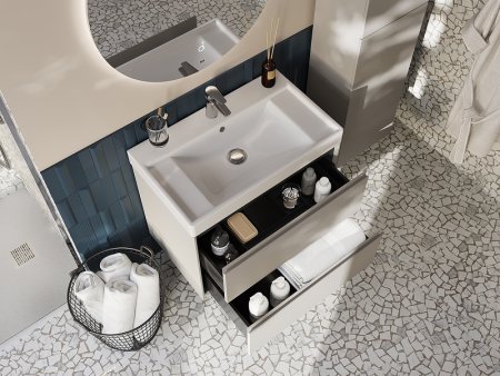 Тумба под раковину Roca Ona 80 A857630510 подвесная Бежево-серый матовый 