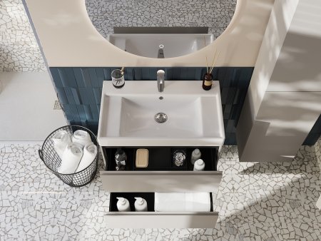 Тумба под раковину Roca Ona 80 A857630510 подвесная Бежево-серый матовый 