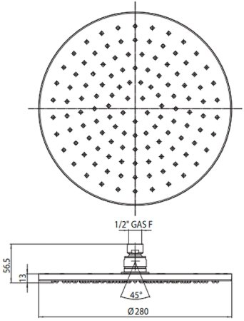 Верхний душ Bossini Cosmo I00596.073 Черный матовый 
