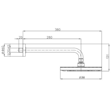 Верхний душ Bossini Elios H19412G.073 Черный матовый 