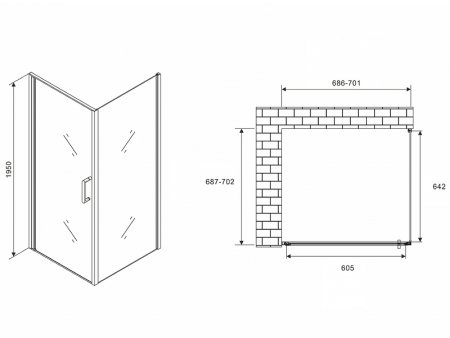 Душевой уголок Abber Sonnenstrand 70х70 AG04070M-S70M профиль Хром стекло матовое 