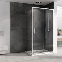 Душевой уголок Abber Schwarzer Diamant 140x100 AG301405-S1005 профиль Хром стекло прозрачное