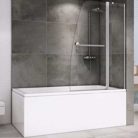Шторка на ванну Abber Ewiges Wasser 100х140 AG50100 профиль Хром стекло прозрачное 