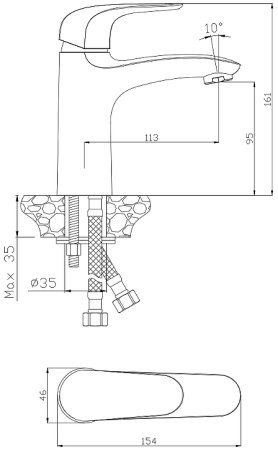 Смеситель для раковины Olive's Castilla 07100CS Хром 